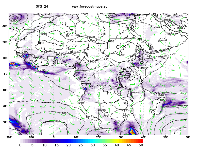 Αφρικής χάρτες GFS 