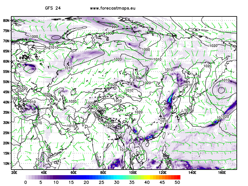 Asia maps GFS 