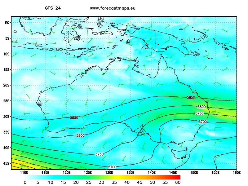 Oceania maps GFS 