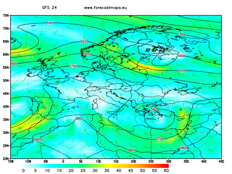 Европе карты GFS 