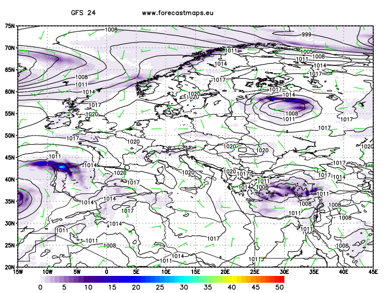 Ευρώπης χάρτες GFS 