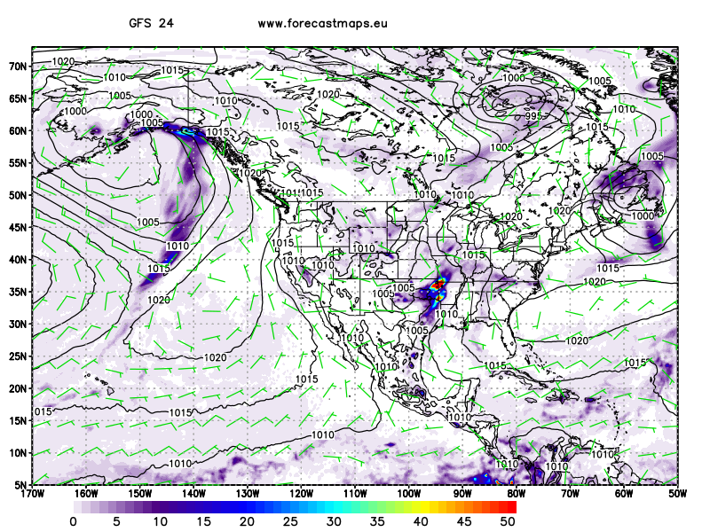 mappe Nord America GFS 